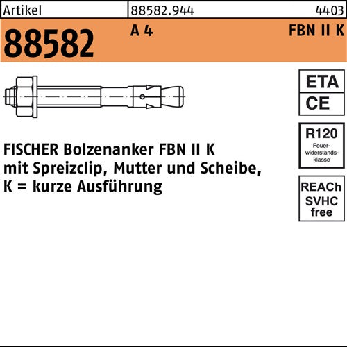Bolzenanker R 88582 FBN II 10/5K A 4 50 Stück FISCHER - VPE: 50