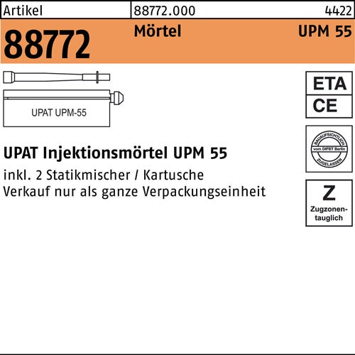 Injektionsmörtel R 88772 UPM 55-390 6 Stück UPAT - VPE: 6