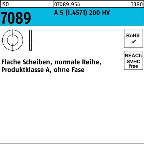 Unterlegscheibe ISO 7089 oFase 24 A 5 (14571) 200 HV 25 Stück - VPE: 25