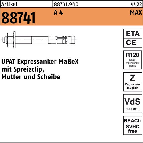 Expressanker R 88741 MAX 8/30/95 A 4 50 Stück UPAT - VPE: 50