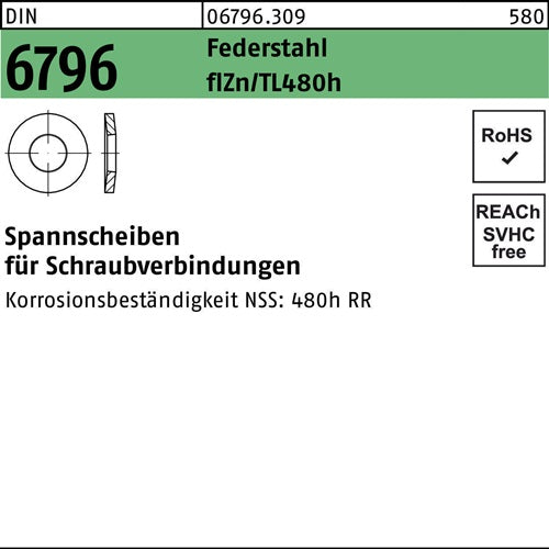 Spannscheibe DIN 6796 24x 56x 6 Federst zinkbes Gleitm flZnnc 480h-L 50St - VPE: 50