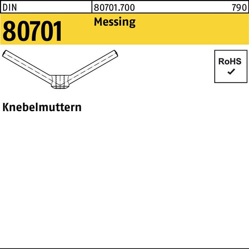 Knebelmutter DIN 80701 M20 Messing 1 Stück