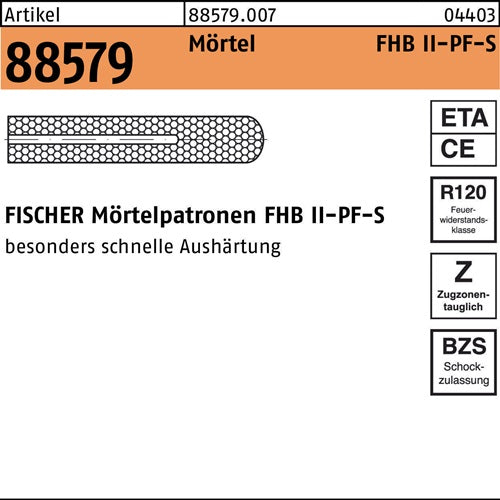 Mörtelpatrone R 88579 FHBII-PF 16x 95 fFHB-S 10 Stück FISCHER - VPE: 10