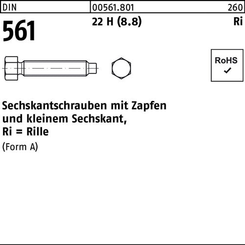 Sechskantschraube DIN 561 mZapfen AM 30 x 90 22 H (88) 1 Stück