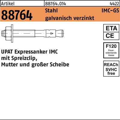 Expressanker R 88764 IMC 12/160/256 GS Stahl galvverz 10 Stück UPAT - VPE: 10