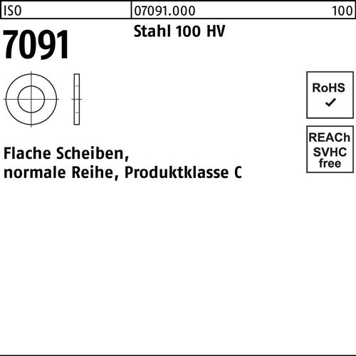 Unterlegscheibe ISO 7091 14 Stahl 100 HV 100 Stück - VPE: 100