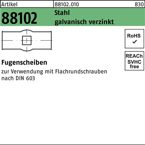 Fugenscheibe R 88102 11 Stahl galvverz 100 Stück - VPE: 100