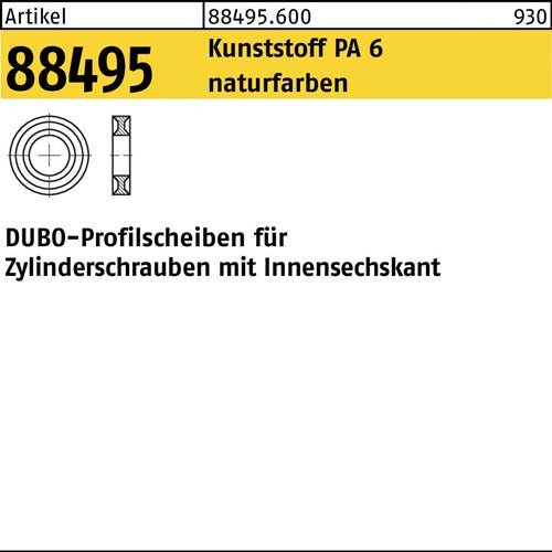 Profilscheibe R 88495 fZylinderschrauben 299 - M4x2 PA 6 natur 100St DUBO - VPE: 100