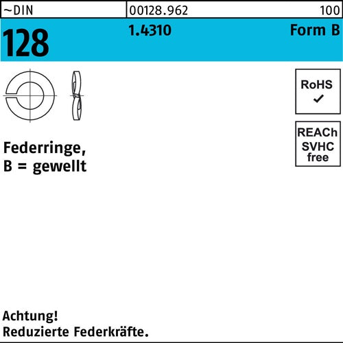 Federring DIN 128 B 12 14310 500 Stück