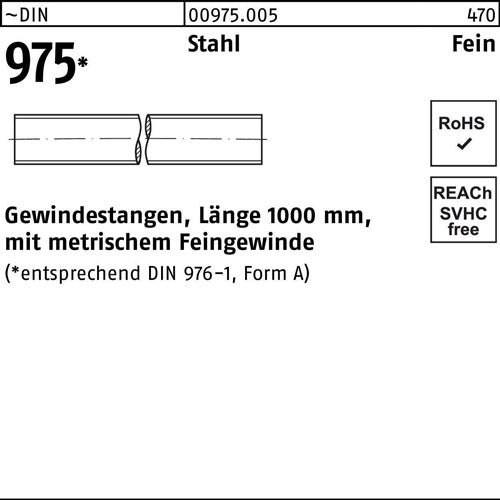 Gewindestange DIN 975 M 30 x 2 x 1000mm Stahl 1 Stück