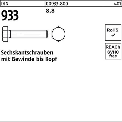 Sechskantschraube DIN 933 VG M 36 x 75 88 1 Stück