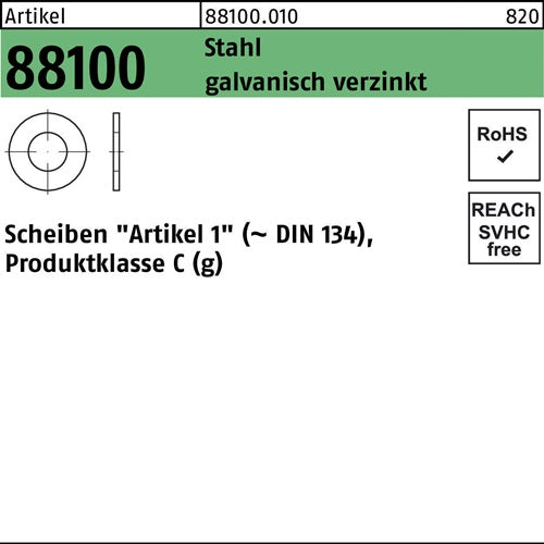 Unterlegscheibe R 88100 245x 49x3 Stahl galvverz 100 Stück - VPE: 100