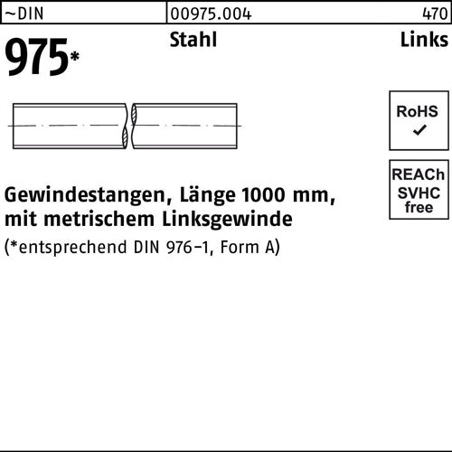 Gewindestange DIN 975 links M 24 -LH x 1000mm Stahl 1 Stück