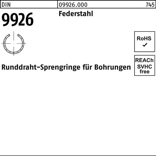 Sprengring DIN 9926 16 Federstahl Runddraht 2000 Stück - VPE: 2000