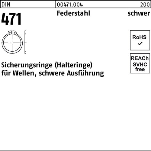 Sicherungsring DIN 471 30 x 2 Federstahl schwere Ausf 250 Stück