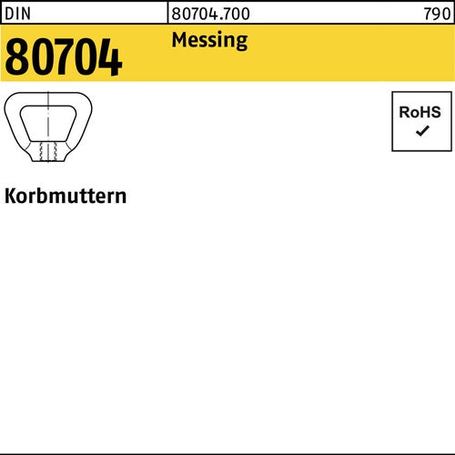 Korbmutter DIN 80704 M 24 Messing 5 Stück