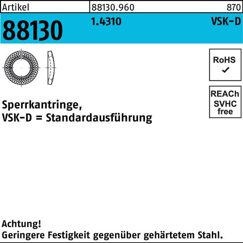 Sperrkantring R 88130 VSK-D 5x 92x12 14310 5000 Stück - VPE: 5000