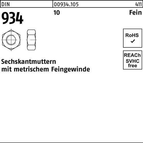 Sechskantmutter DIN 934 M 24 x 2 10 25 Stück