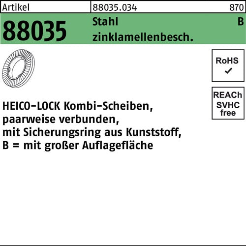 Kombischeibe R 88035 HKB-12 Stahl flZnnc 1 Stück HEICO