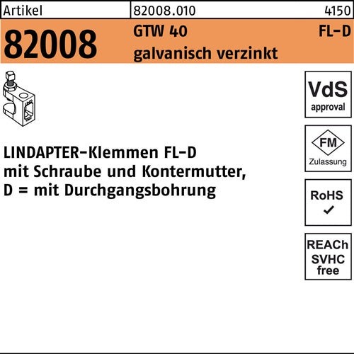 Klemmen R 82008 GTW 40 FL-D FL 1 - D 7 galvverz 1 Stück LINDAPTER