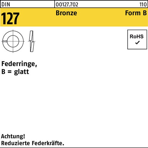 Federring DIN 127 B 8 CuSn Bronze 500 Stück