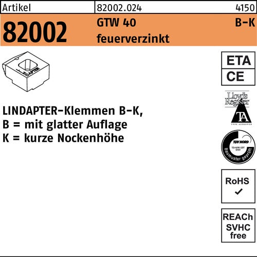 Klemmen R 82002 GTW 40 KM 12/45 feuerverz 1 Stück LINDAPTER