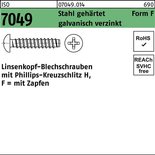 Blechschraube ISO 7049 LIKO Zapfen/PH F 29x19-H Stahl gehgalvverz 2000St - VPE: 2000