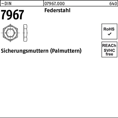 Sicherungsmutter DIN 7967 M24 Federstahl 200 Stück - VPE: 200