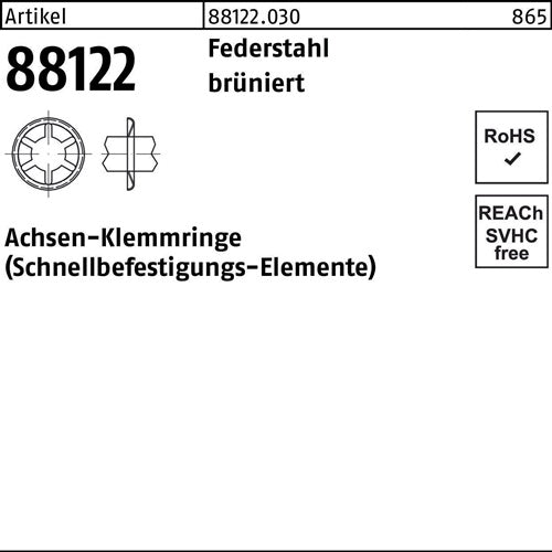 Achsenklemmring R 88122 FE 12x210x18 Federstahl brüniert 250 Stück - VPE: 250