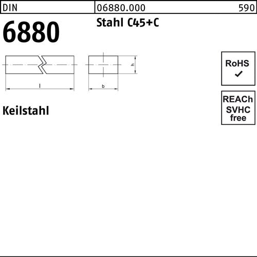 Keilstahl DIN 6880 36x 20x 1000 Stahl C45+C 1 Stück