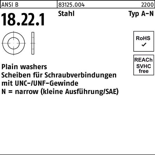 Unterlegscheibe ANSI B18221 Typ N 3/4x 1469 Stahl 100 Stück - VPE: 100
