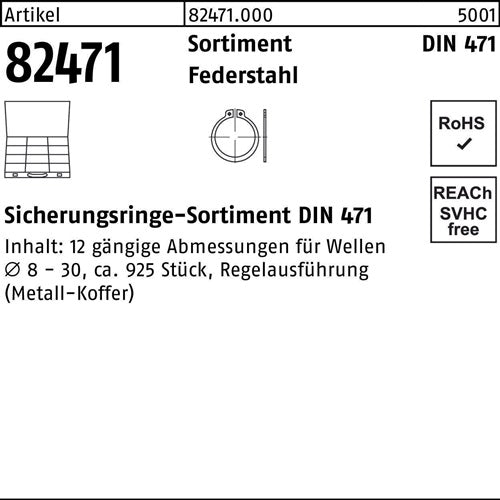 Sicherungsringsortiment DIN 471 925tlg Federstahl 1 Stück