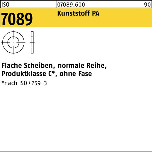 Unterlegscheibe ISO 7089 oFase 16 Polyamid 100 Stück - VPE: 100