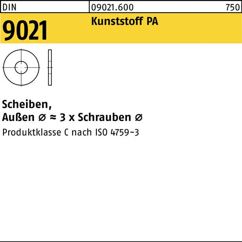 Unterlegscheibe DIN 9021 32x 9x08 Polyamid natur 200 Stück - VPE: 200