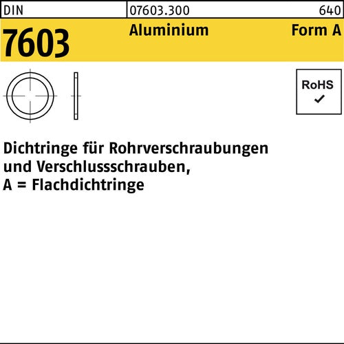 Flachdichtring DIN 7603 24x29x2 Aluminium 100 Stück - VPE: 100