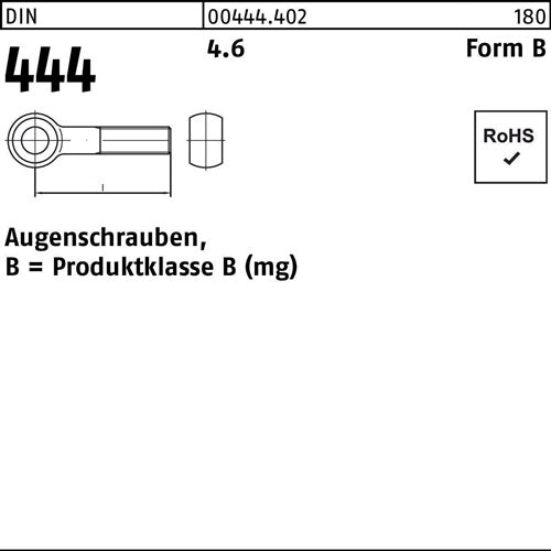 Augenschraube DIN 444 Form B BM 16 x 110 46 10 Stück