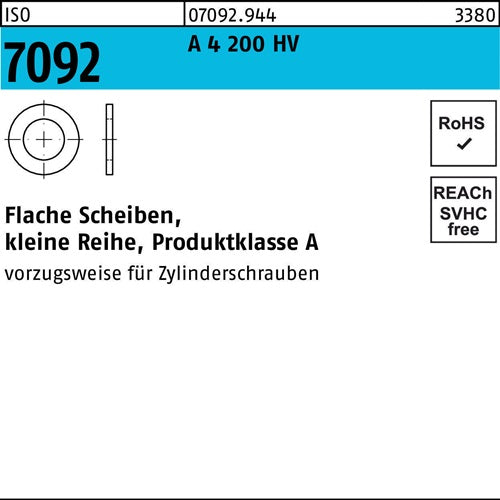 Unterlegscheibe ISO 7092 8 A 4 200 HV 1000 Stück - VPE: 1000