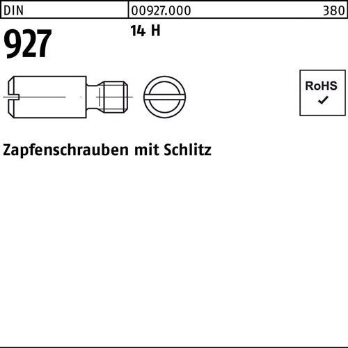 Zapfenschraube DIN 927 Schlitz M6x 10 14 H 100 Stück - VPE: 100