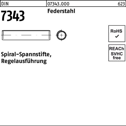 Spiralspannstift DIN 7343 6x 30 Federstahl Regelausf 500 Stück - VPE: 500