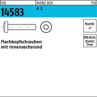 Flachkopfschraube ISO 14583 ISR M16x 8 A 2 1000 Stück - VPE: 1000