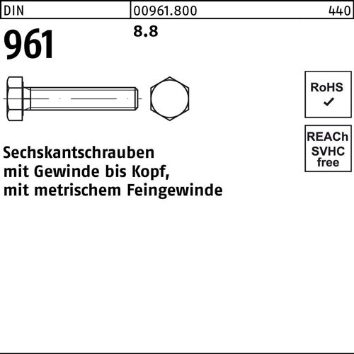 Sechskantschraube DIN 961 VG M 14 x15 x 50 88 50 Stück