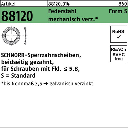 Sperrzahnscheibe R 88120 beidsgez S25x 48x045 Fstmechverz 2000St SCHNORR - VPE: 2000