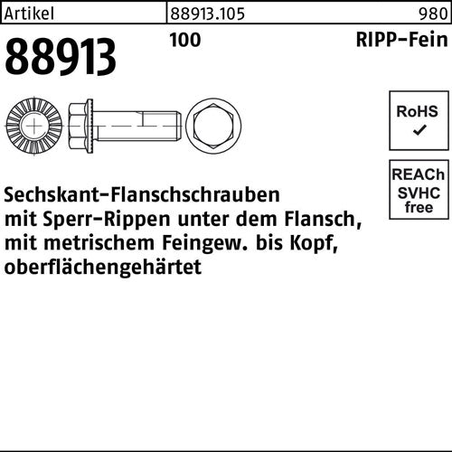 Sechskantflanschschraube R 88913 Sperr-Ripp VG M14x 15x 45 100 100 Stück - VPE: 100