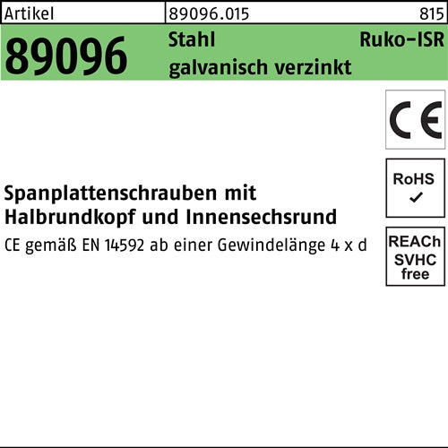 Spanplattenschraube R 89096 HAKO ISR 4x40 -T20 Stahl gal Zn 200St Fachhandel - VPE: 200