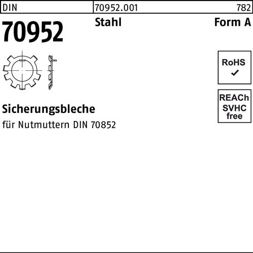 Sicherungsblech DIN 70952 A 70 Stahl fNutmuttern DIN70852 25 Stück - VPE: 25