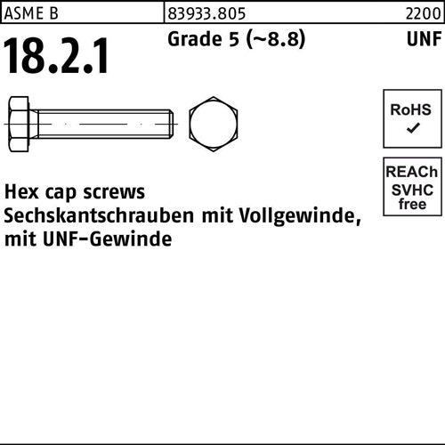 Sechskantschraube R 83933 UNF-Gewinde VG 7/8x 2 Grade 5 (~88) 25 Stück - VPE: 25