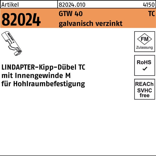 Kippdübel R 82024 GTW 40 TC TC 10 galvverz 1 Stück LINDAPTER