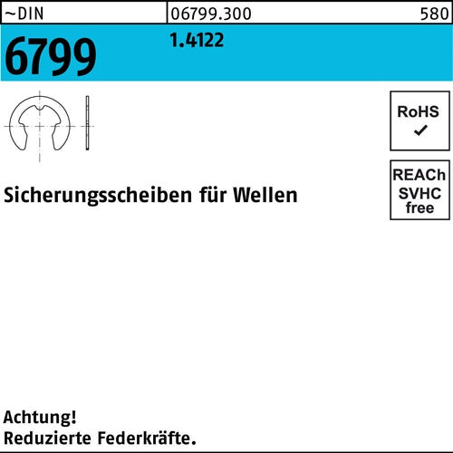 Sicherungsscheibe DIN 6799 fWellen 12 14122 100 Stück - VPE: 100