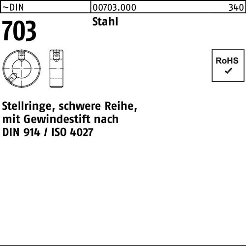 Stellring DIN 703 mGewindestift 25 x 56 x 22 Stahl schwere Reihe 1 Stück