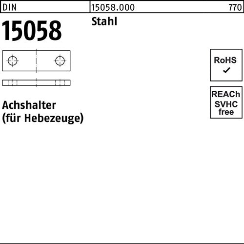 Achshalter DIN 15058 25x 6 Stahl 50 Stück - VPE: 50